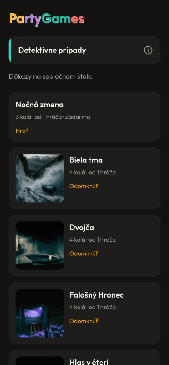 Zoznam detektívnych prípadov